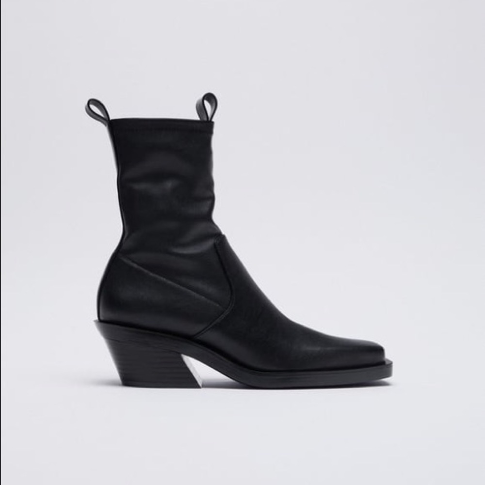 Zara Heeled Square Toe Cowboy Ankle Booties